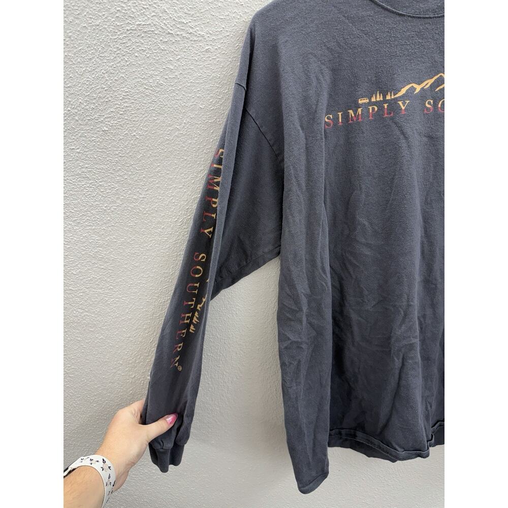 Simply Southern Womens Shirt Size XLarge Gray Nature Graphic Shirt Long Sleeve - Picture 2 of 11